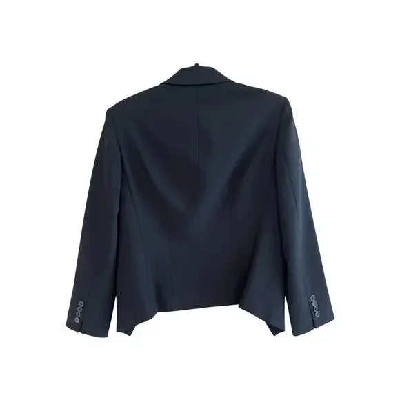 Michael Kors Virgin Wool Blend Double Breasted Blazer Black Size 10 - Picture 2 of 5